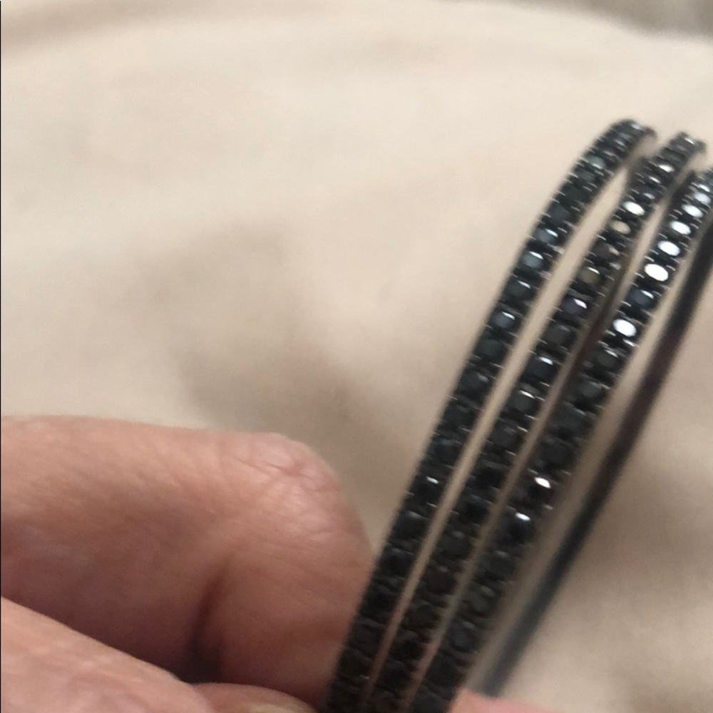 Rarities black spinel bangle bracelets